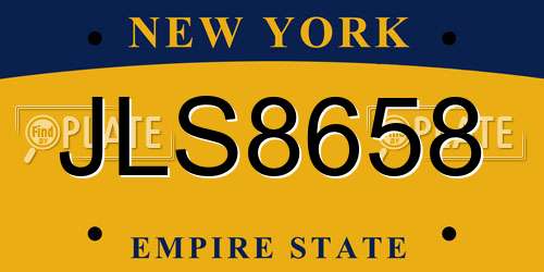 JLS8658 New York License Plate