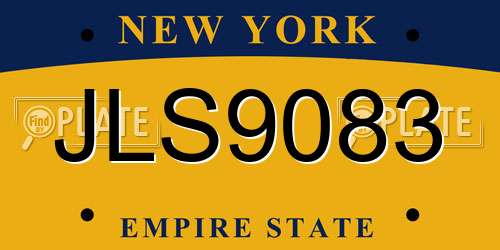 JLS9083 New York License Plate