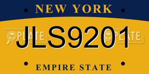 JLS9201 New York License Plate