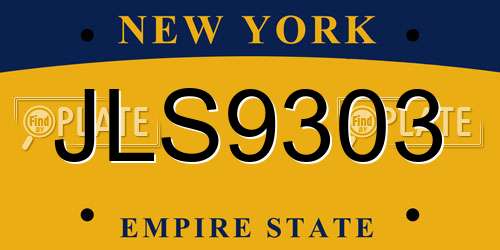 JLS9303 New York License Plate
