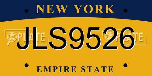 JLS9526 New York License Plate