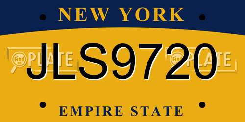 JLS9720 New York License Plate