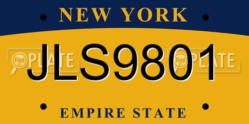 JLS9801 New York License Plate
