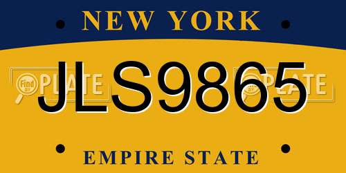 JLS9865 New York License Plate