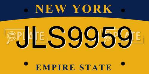 JLS9959 New York License Plate