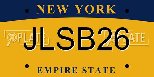 JLSB26 New York License Plate