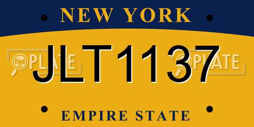 JLT1137 New York License Plate