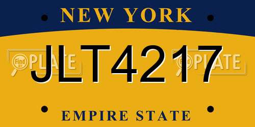 JLT4217 New York License Plate