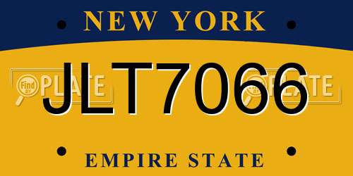 JLT7066 New York License Plate