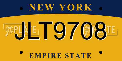 JLT9708 New York License Plate
