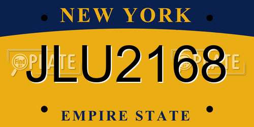 JLU2168 New York License Plate