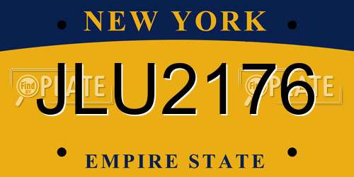 JLU2176 New York License Plate