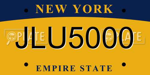 JLU5000 New York License Plate