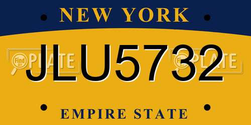JLU5732 New York License Plate