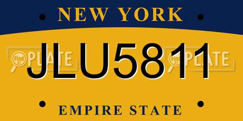 JLU5811 New York License Plate