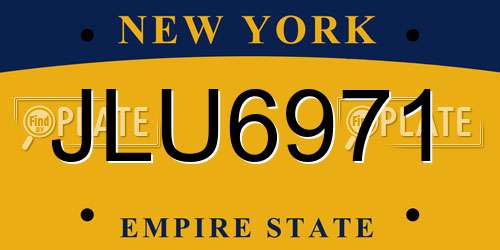 JLU6971 New York License Plate
