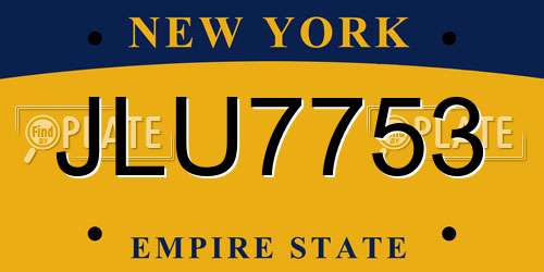 JLU7753 New York License Plate