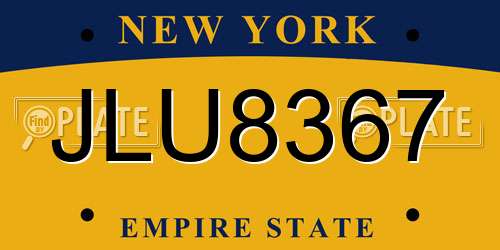 JLU8367 New York License Plate