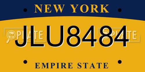 JLU8484 New York License Plate