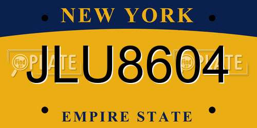 JLU8604 New York License Plate