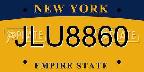 JLU8860 New York License Plate