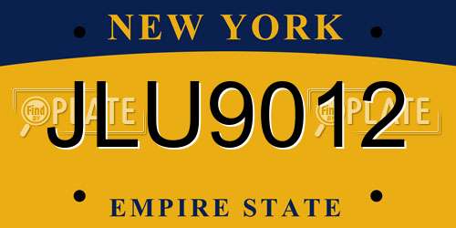JLU9012 New York License Plate