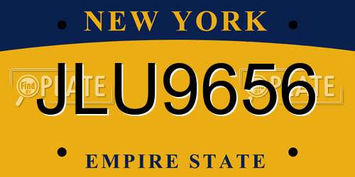 JLU9656 New York License Plate