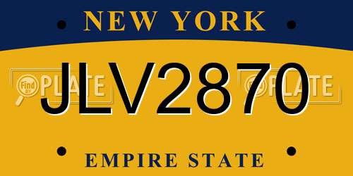 JLV2870 New York License Plate