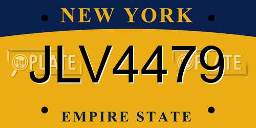 JLV4479 New York License Plate