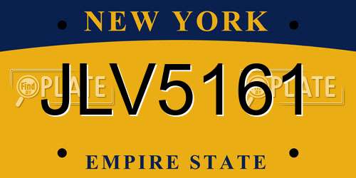 JLV5161 New York License Plate