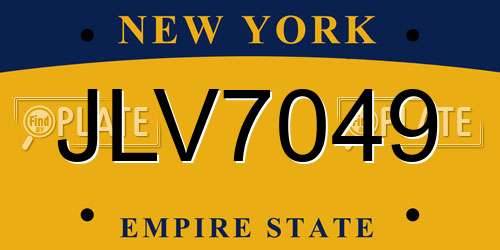 JLV7049 New York License Plate