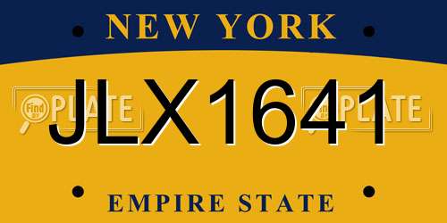 JLX1641 New York License Plate