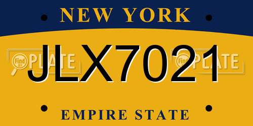 JLX7021 New York License Plate