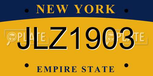 JLZ1903 New York License Plate