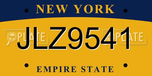 JLZ9541 New York License Plate
