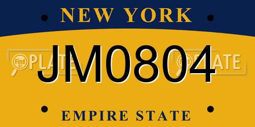 JM0804 New York License Plate
