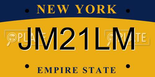 JM21LM New York License Plate