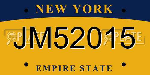 JM52015 New York License Plate