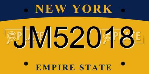 JM52018 New York License Plate