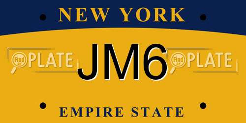 JM6 New York License Plate