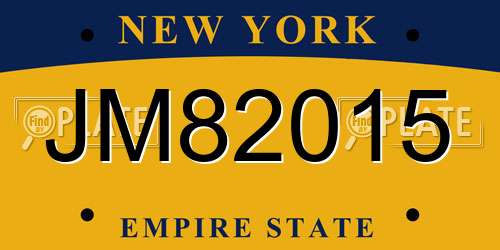 JM82015 New York License Plate