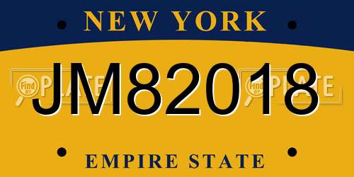 JM82018 New York License Plate