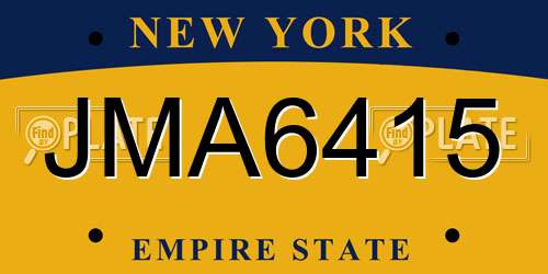 JMA6415 New York License Plate