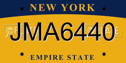 JMA6440 New York License Plate