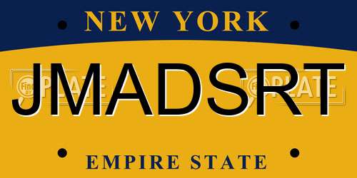 JMADSRT New York License Plate