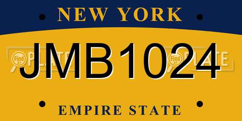 JMB1024 New York License Plate