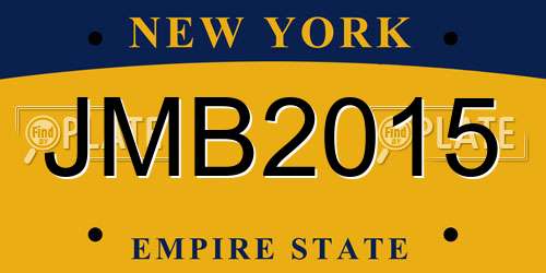 JMB2015 New York License Plate