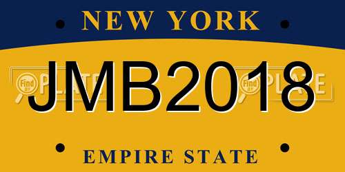 JMB2018 New York License Plate