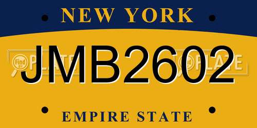 JMB2602 New York License Plate