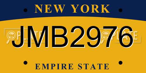 JMB2976 New York License Plate